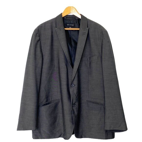 INC Blazer Jacket Sports Suit Coat Mens size XXL Lined Pockets Charcoal Gray